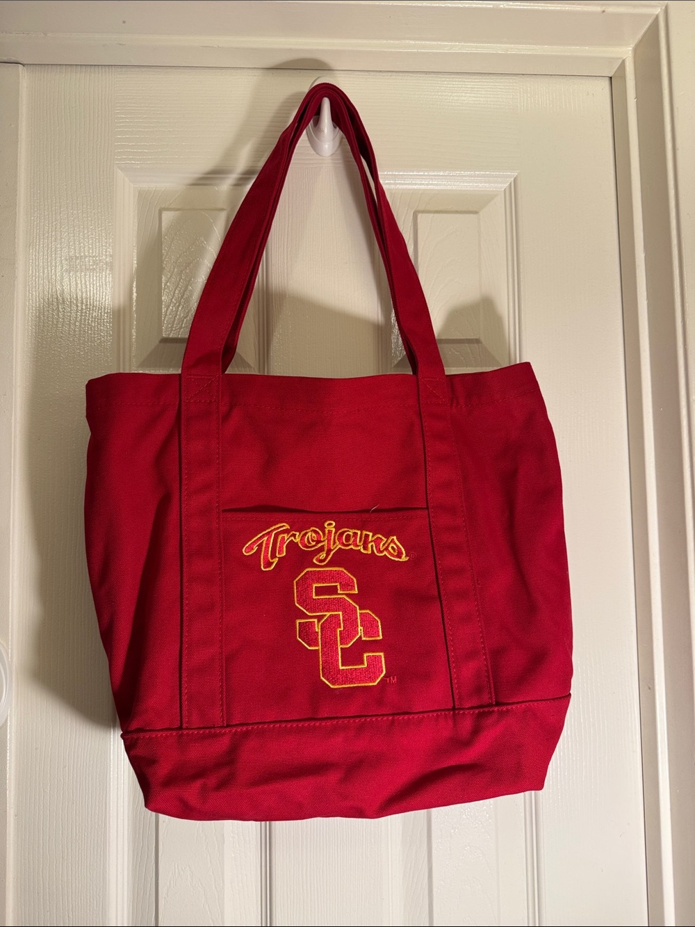 USC Trojans Red Canvas Tote Bag - Embroidered Collegiate Logo